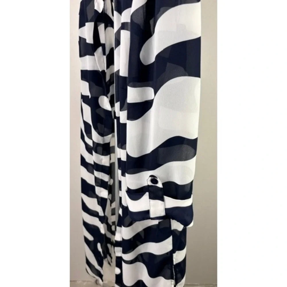 Dana Kay Womens 14W Zebra‎ Print Duster Jacket and Tank Top 2 Piece Set